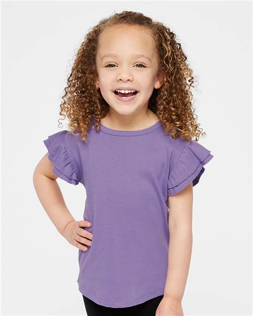 RABBIT SKINS 3339-Toddler Flutter Sleeve Tee
