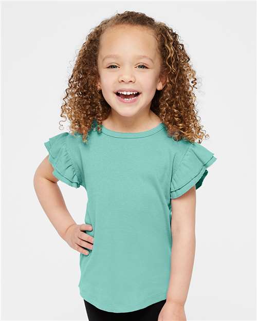 RABBIT SKINS 3339-Toddler Flutter Sleeve Tee