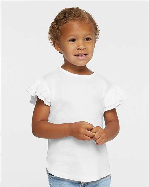 RABBIT SKINS 3339-Toddler Flutter Sleeve Tee