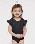 RABBIT SKINS 4439-Infant Flutter Sleeve Baby Rib Bodysuit