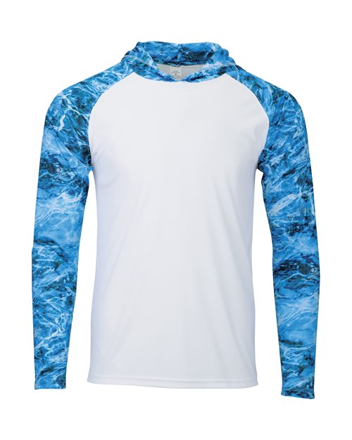 PARAGON 241-Men's Biloxi Performance Colorblocked Hooded Long Sleeve T-Shirt