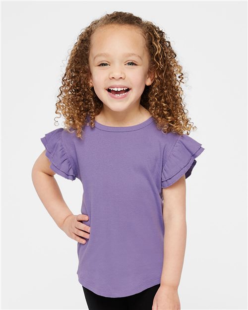 RABBIT SKINS 3339-Toddler Flutter Sleeve Tee