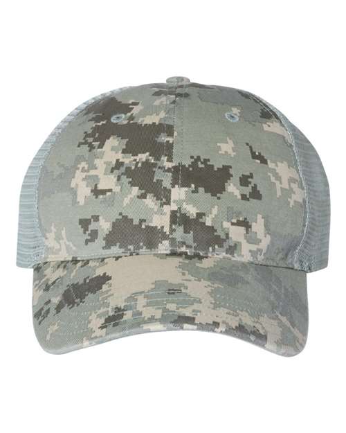 RICHARDSON 111P-Garment Washed Printed Trucker Cap