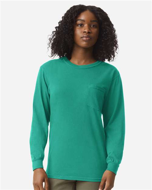 COMFORT COLORS 4410 - Unisex Garment-Dyed Heavyweight Long Sleeve Pocket T-Shirt