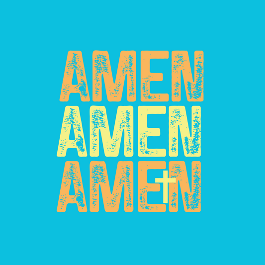 F-1 - ORANGE & YELLOW AMEN- DISTRESSED X3