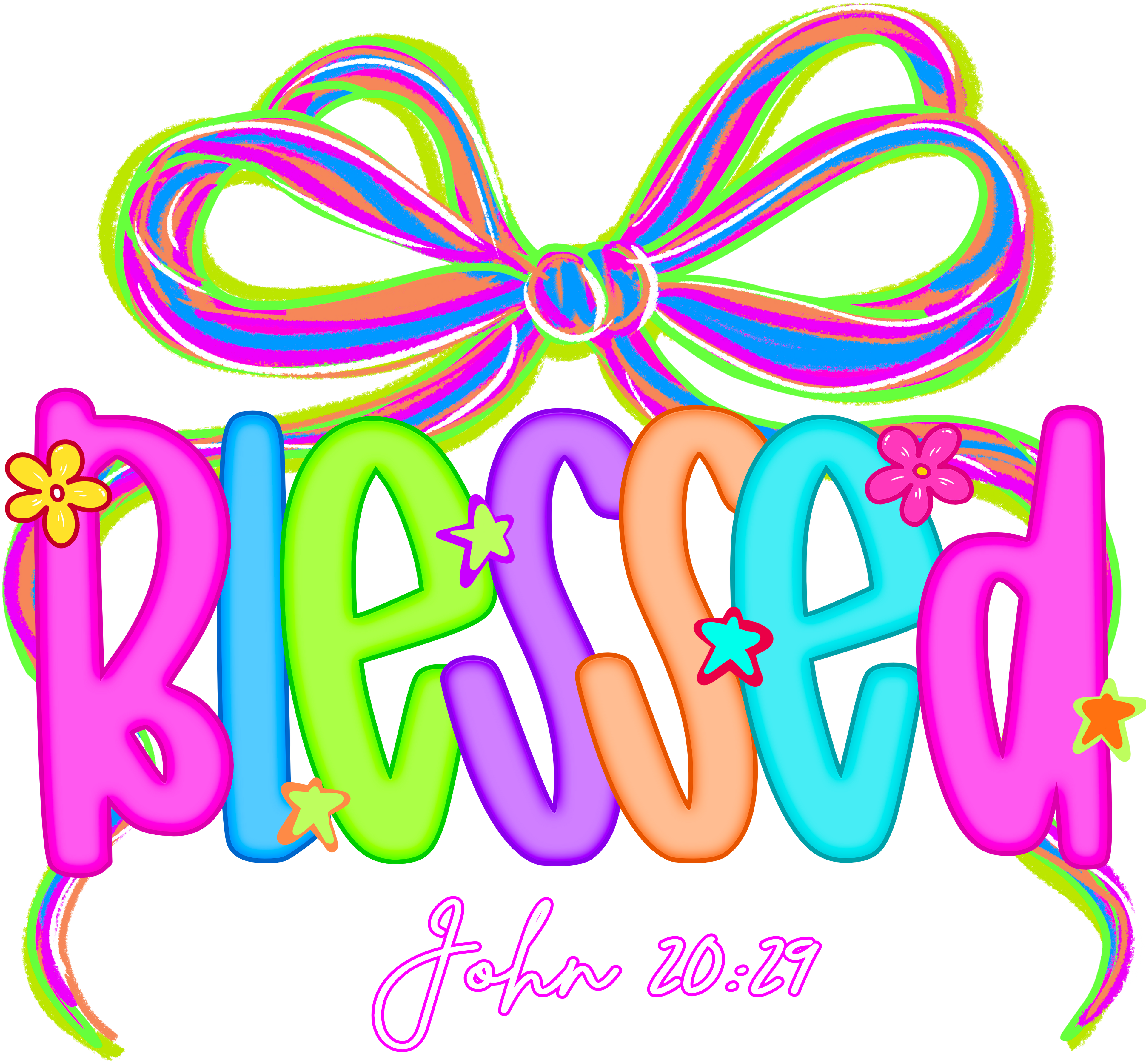 FAITH-11 - COLORFUL BLESSED JOHN 20:29 W/BOW