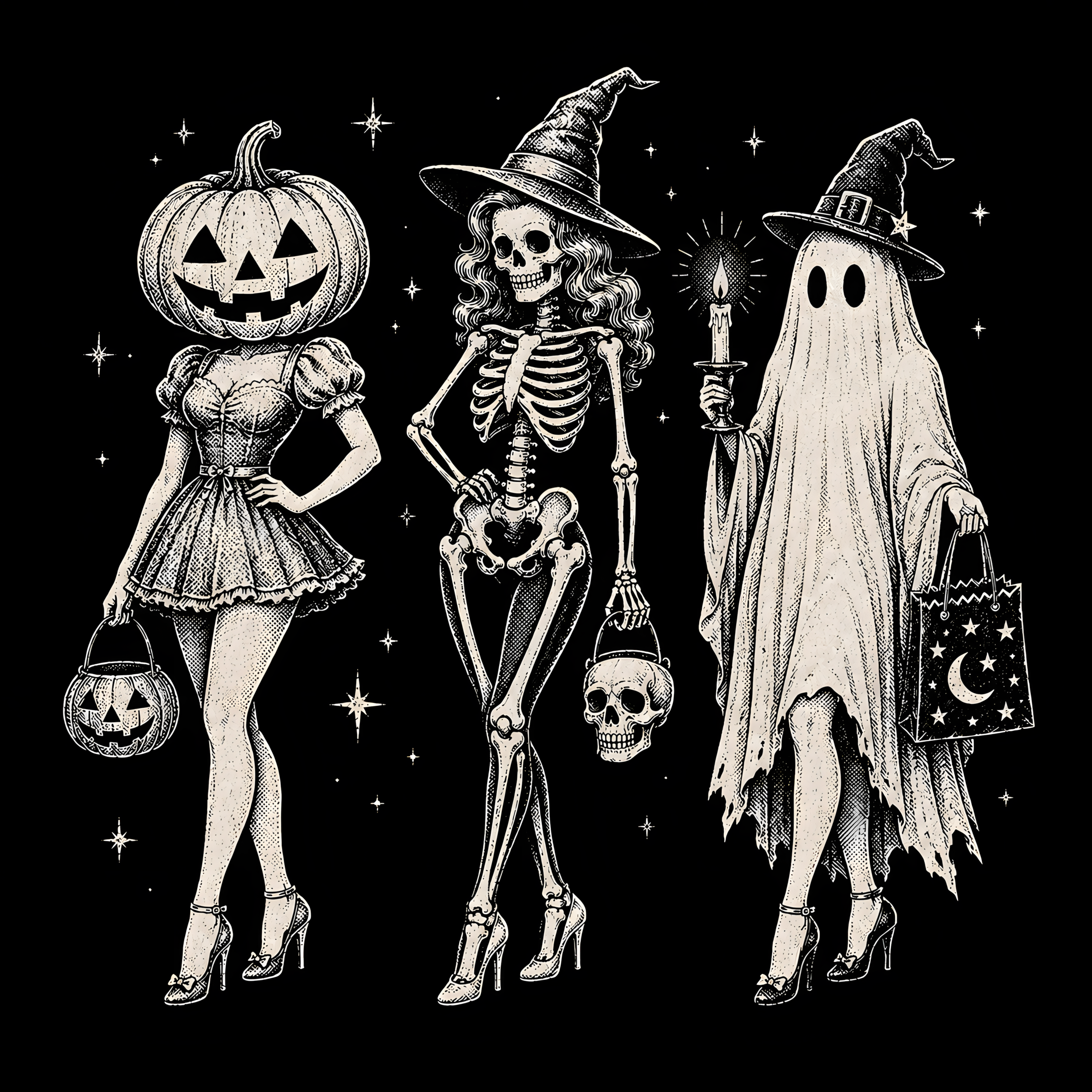 HALLOWEEN 6 - PUMPKIN WITCH GHOST IN HEELS